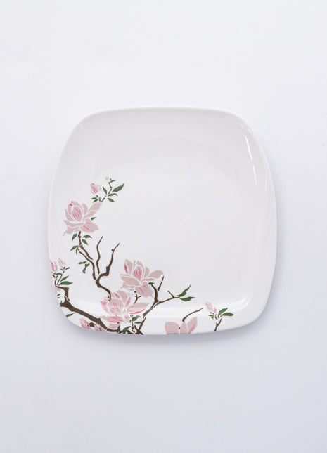 Bright Designs Melamine Small Plate 
Set of 6 (L 18cm W 18cm) Cherry Blossom