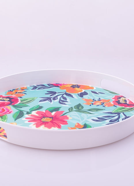 Bright Designs Melamine Round Tray 
Set of 1 (D 38cm) Bloom