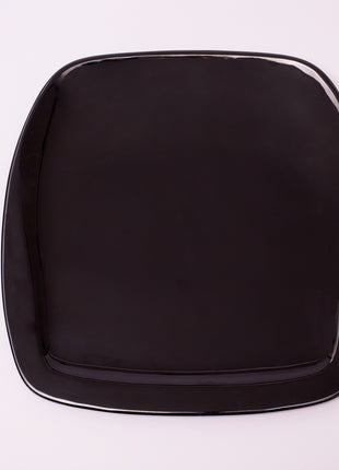 Bright Designs Melamine Square Dinner Plate 
Set of 6 (L 26cm W 26cm) Black