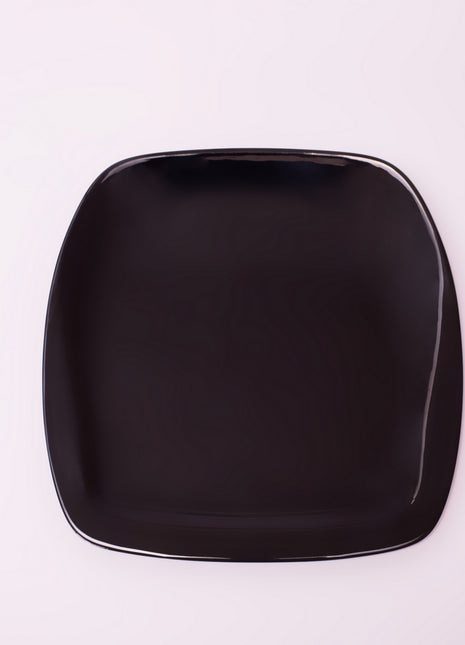 Bright Designs Melamine Side Plate 
Set of 6 (L 22cm W 22cm) Black