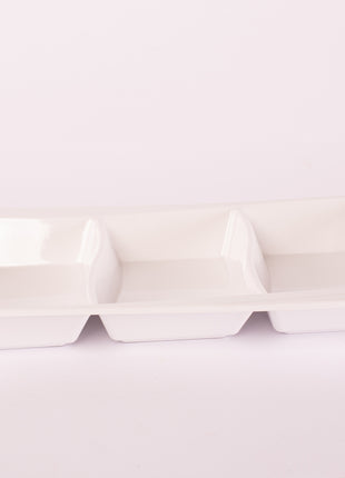 Bright Designs Melamine Savoury Tray 
Set of 2 (L 30cm W 19cm H 3cm) White