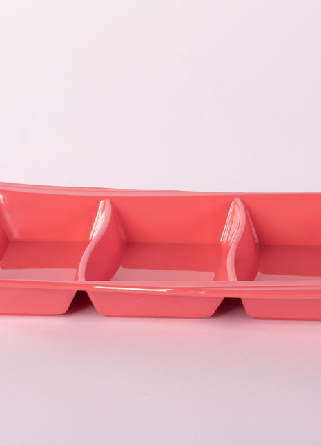 Bright Designs Melamine Savoury Tray 
Set of 2 (L 30cm W 19cm H 3cm) Coral