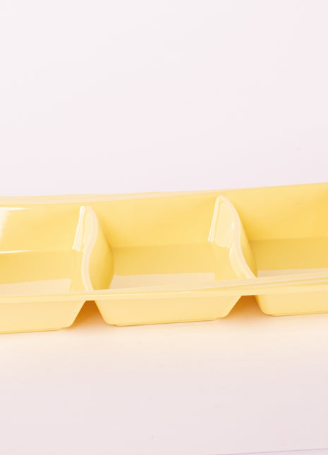 Bright Designs Melamine Savoury Tray 
Set of 2 (L 30cm W 19cm H 3cm) Yellow