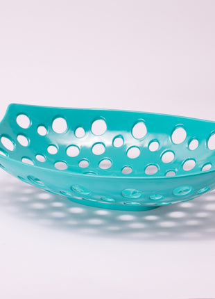Bright Designs Melamine Fruit Basket 
Set of 1 (L 33cm W 22cm H 9cm) Teal