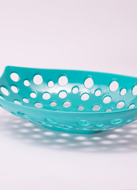 Bright Designs Melamine Fruit Basket 
Set of 1 (L 33cm W 22cm H 9cm) Teal