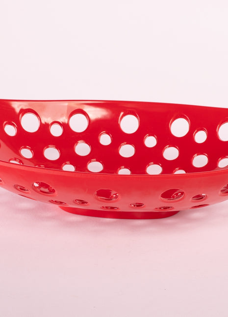 Bright Designs Melamine Fruit Basket 
Set of 1 (L 33cm W 22cm H 9cm) Red