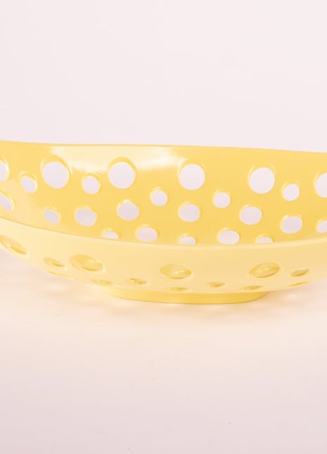 Bright Designs Melamine Fruit Basket 
Set of 1 (L 33cm W 22cm H 9cm) Yellow