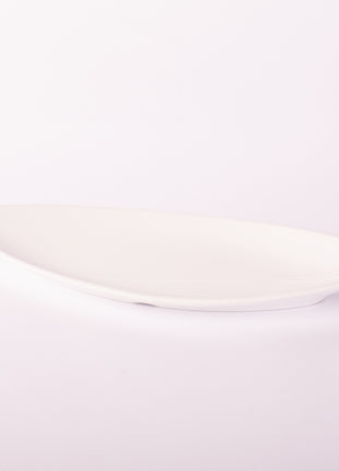 Bright Designs Melamine Matt Leaf Serving Plate 
Set of 2 (L 36cm W 15cm) White