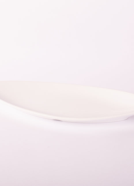 Bright Designs Melamine Matt Leaf Serving Plate 
Set of 2 (L 36cm W 15cm) White