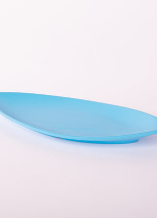 Bright Designs Melamine Matt Leaf Serving Plate 
Set of 2 (L 36cm W 15cm) Light Blue