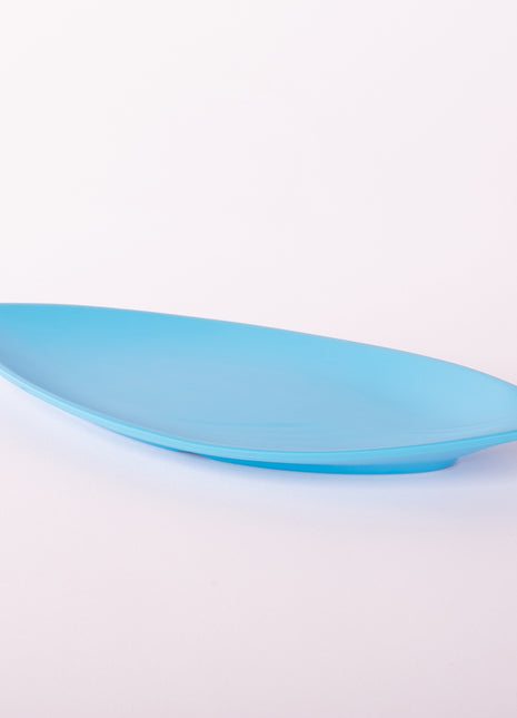 Bright Designs Melamine Matt Leaf Serving Plate 
Set of 2 (L 36cm W 15cm) Light Blue