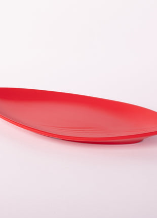 Bright Designs Melamine Matt Leaf Serving Plate 
Set of 2 (L 36cm W 15cm) Red