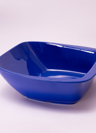 Bright Designs Melamine Serving Bowl with Serving Spoon and Fork 
Set of 1 (L 26cm W 26cm H 9cm) Royal Blue