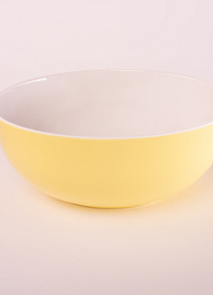 Bright Designs Melamine Serving Bowl with Serving Spoon and Fork 
Set of 1 (D 26cm H 10cm) Double Colour Yellow