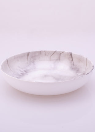 Bright Designs Melamine Deep Dish 
Set of 6 (D 22cm H 5cm)  white Marble