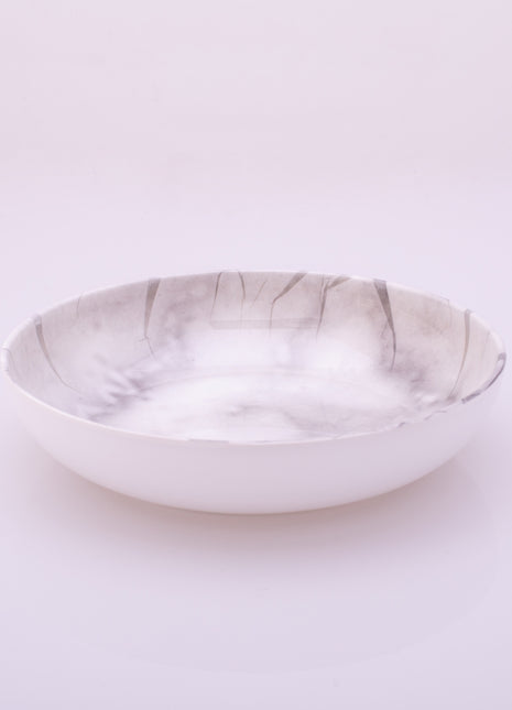 Bright Designs Melamine Deep Dish 
Set of 6 (D 22cm H 5cm)  white Marble