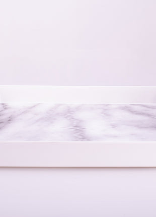 Bright Designs Melamine Matt Square Tray 
Set of 1 (L 38cm W 38cm) white Marble
