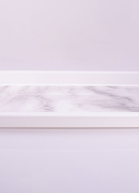 Bright Designs Melamine Rectangle Tray 
Set of 1 (L 55cm W 35cm) White Marble