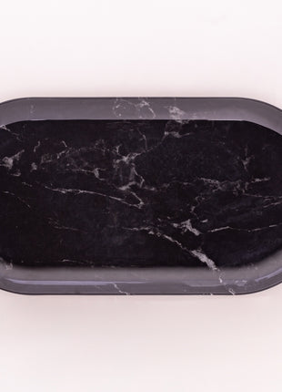 Bright Designs Melamine Serving Platter 
Set of 2 (L 52cm W 26cm)Black Marble