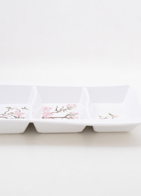 Bright Designs Melamine Savoury Tray 
Set of 2 (L 30cm W 19cm H 3cm) Cherry Blossom