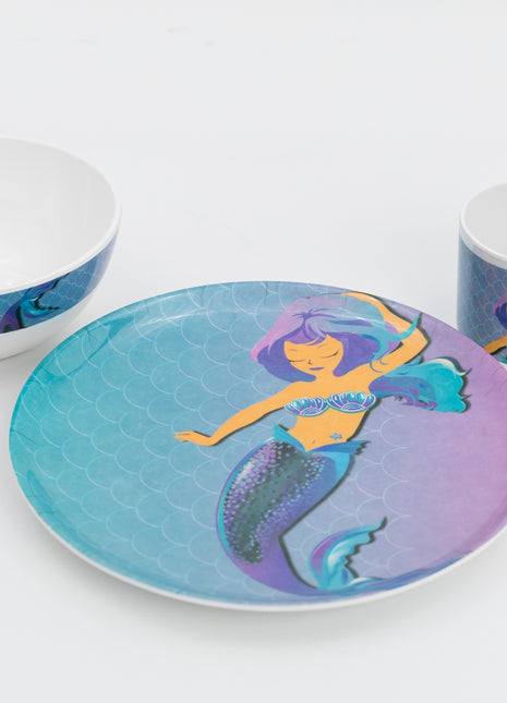 Bright Designs Kids 3 pieces  Melamine Set Mermaid K3