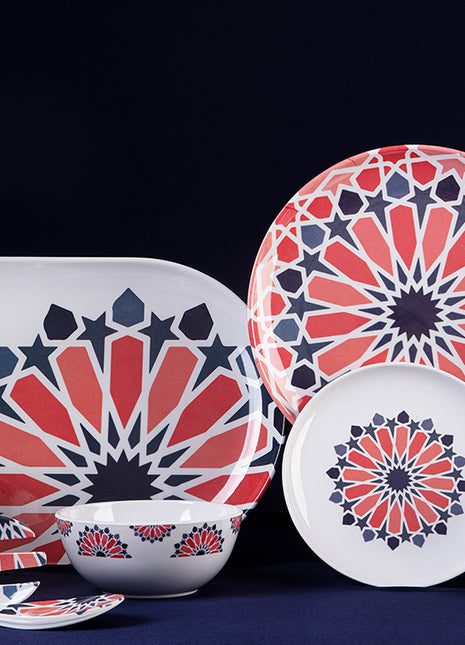 Bright Designs Melamine Dinner Plate
Set of 6 (D 26cm) Arabic Arts