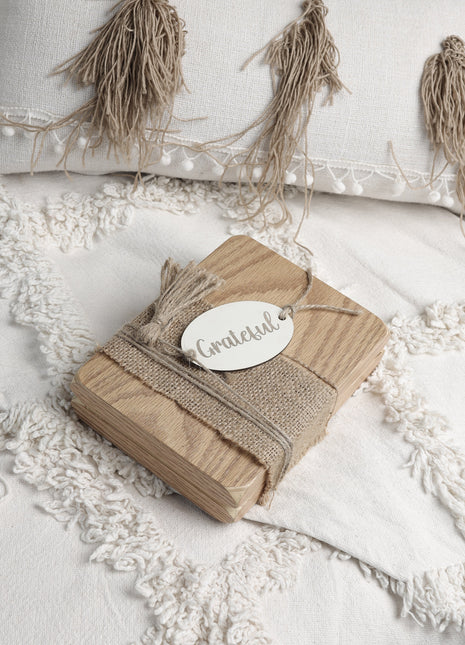The Words Co Grateful Ribboned Beige Book Decoration