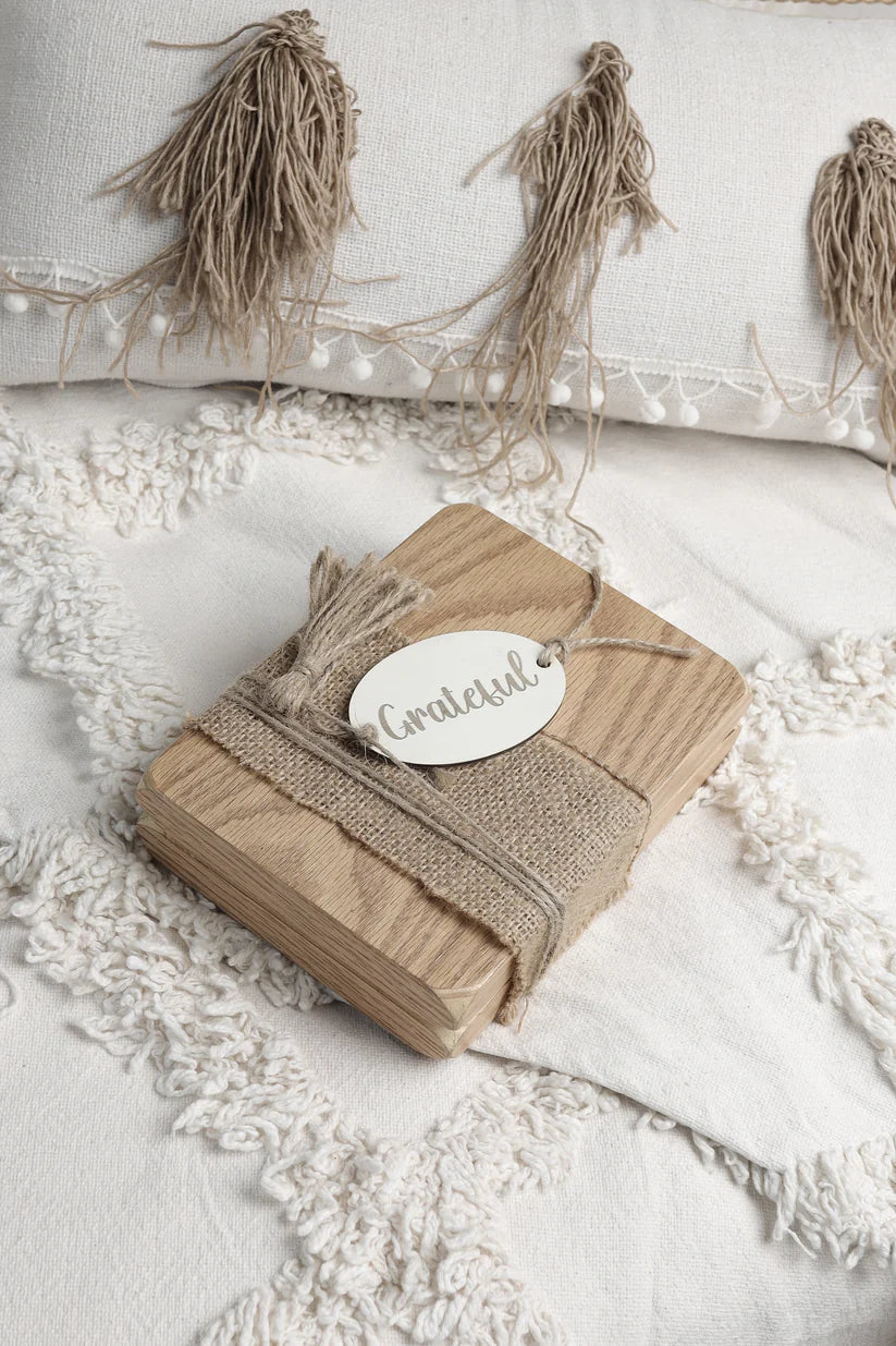 The Words Co Grateful Ribboned Beige Book