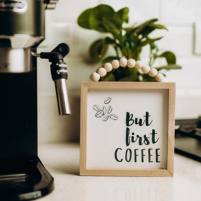 The Words Co But Coffee First Beaded Frame