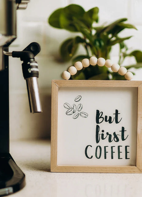 The Words Co But Coffee First Beaded Frame