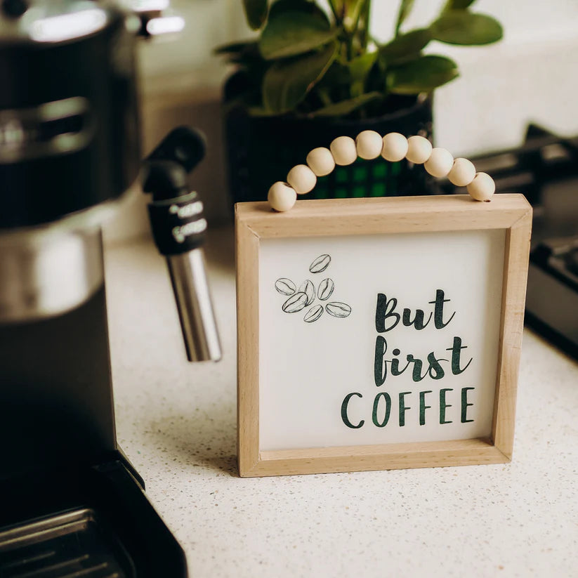 The Words Co But Coffee First Beaded Frame