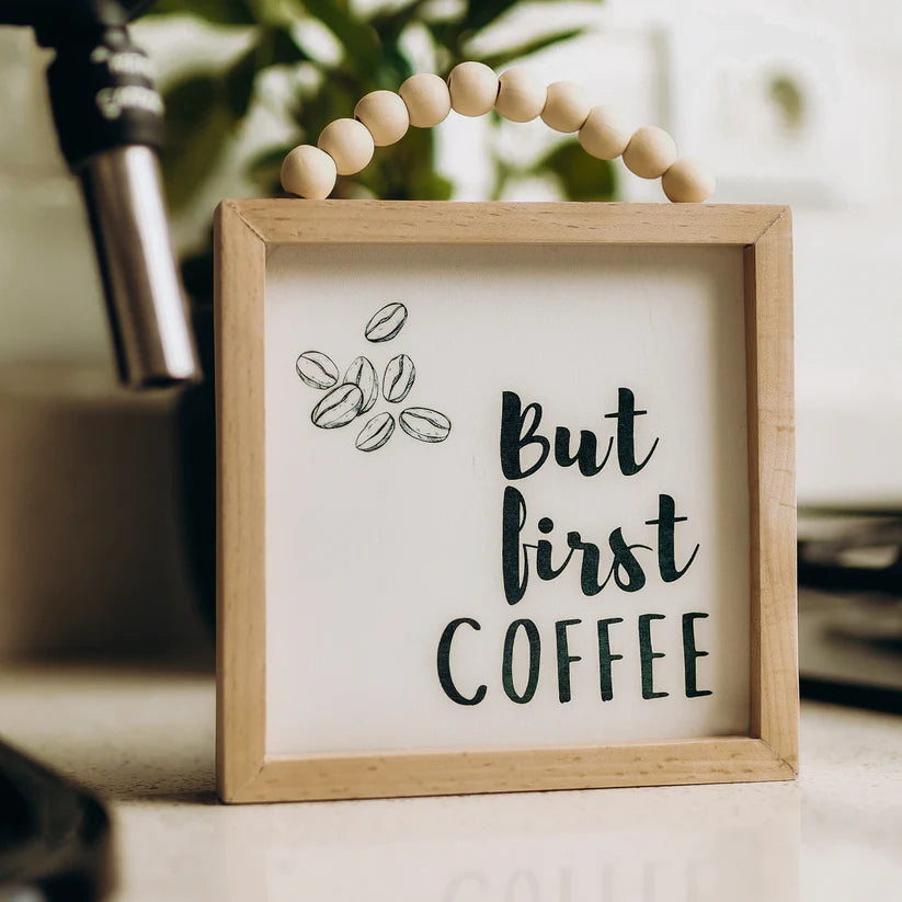 The Words Co But Coffee First Beaded Frame
