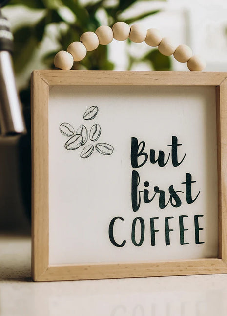 The Words Co But Coffee First Beaded Frame