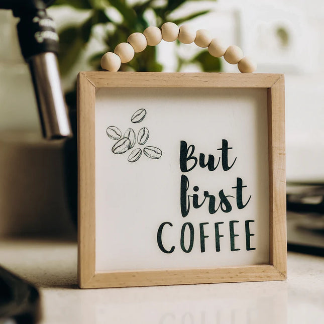 The Words Co But Coffee First Beaded Frame