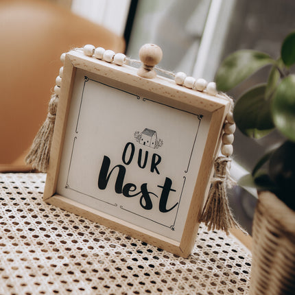 The Words Co Our Nest Beaded Frame