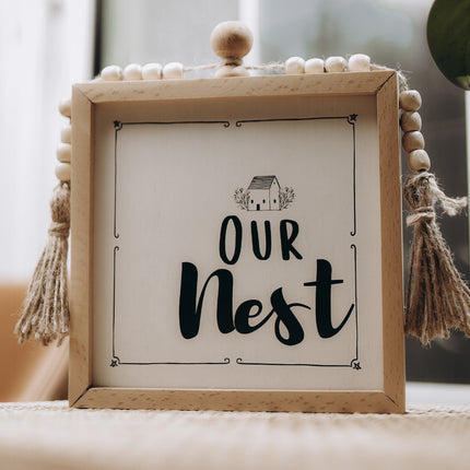 The Words Co Our Nest Beaded Frame