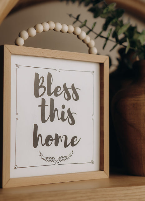 The Words Co Bless This Home Beaded Frame