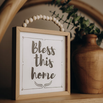 The Words Co Bless This Home Beaded Frame