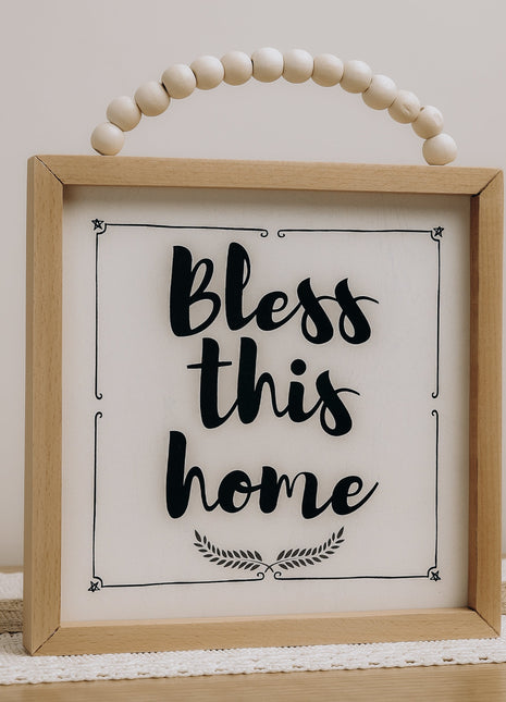 The Words Co Bless This Home Beaded Frame