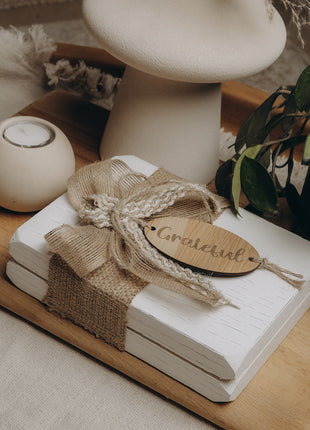 The Words Co Grateful Ribboned White Book