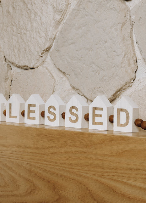 The Words Co Blessed House Wood Blocks