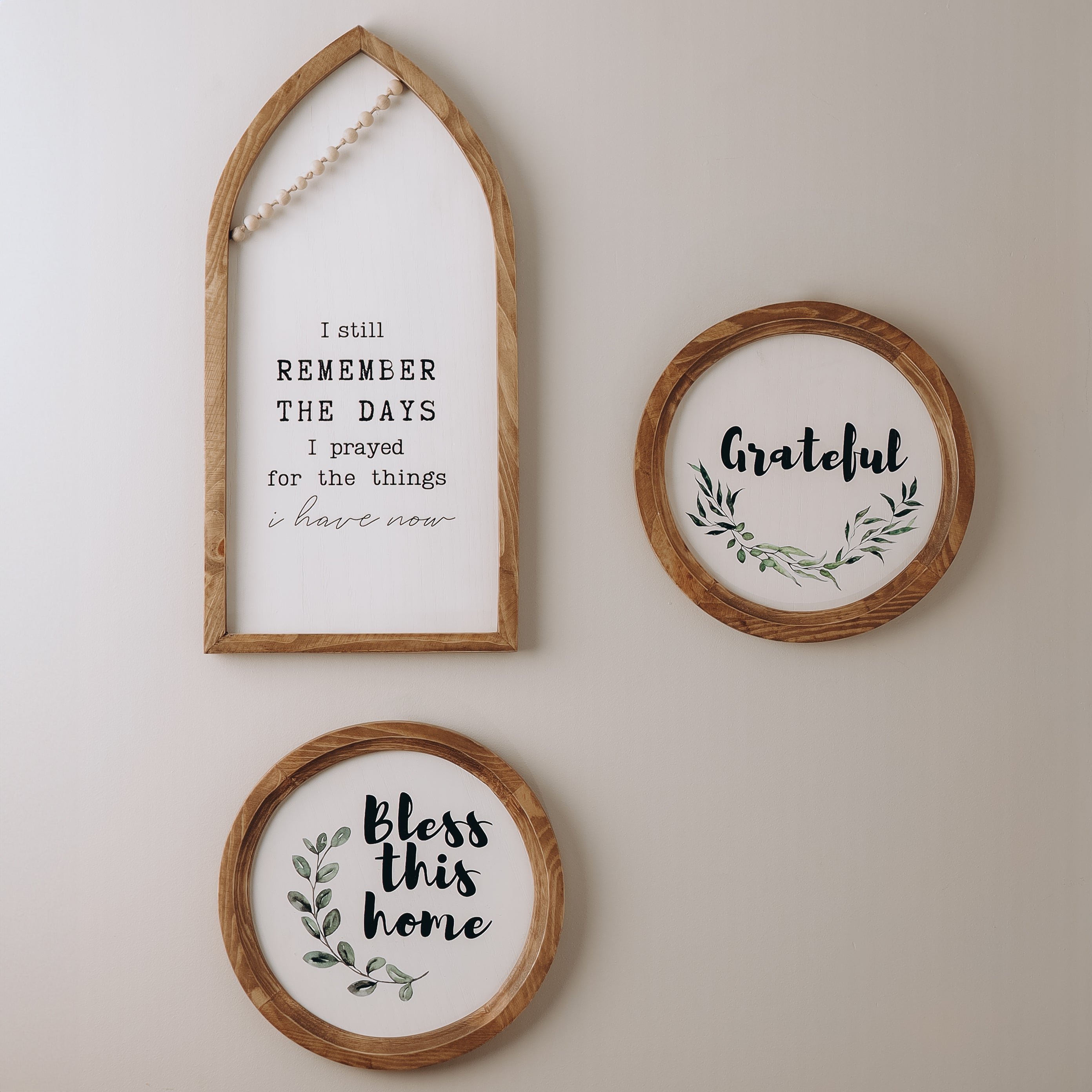 The Words Co Grateful Boho Wood Circle