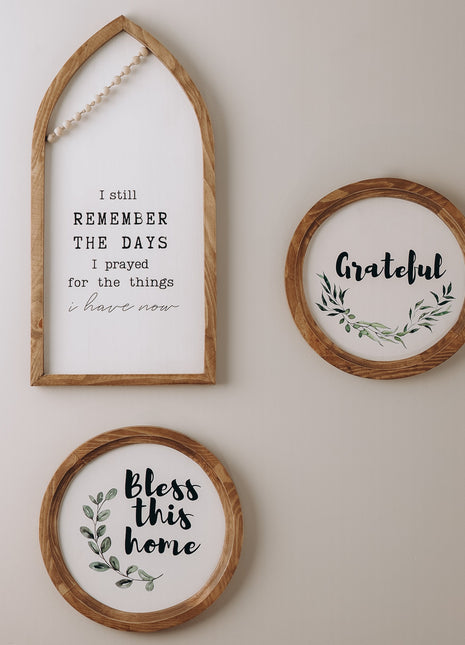 The Words Co Grateful Boho Wood Circle