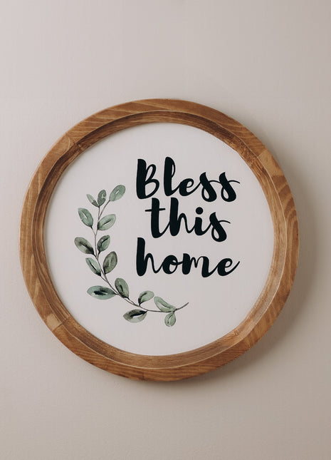The Words Co Bless This Home Boho Wood Circle