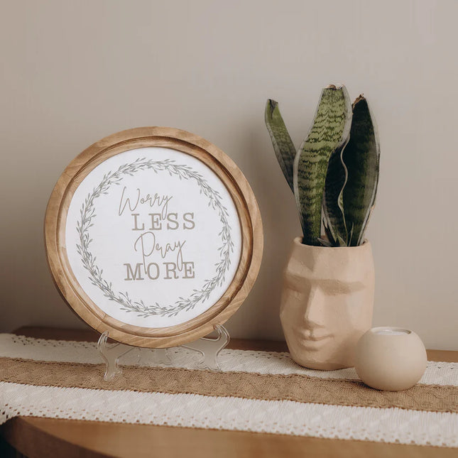 The Words Co Worry Less Boho Wood Decor