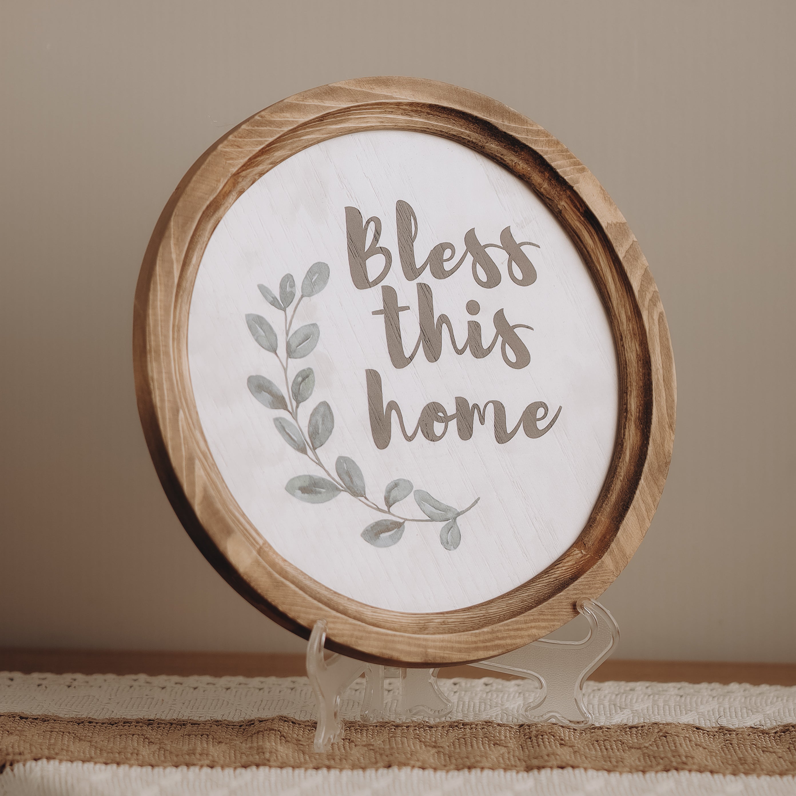 The Words Co Bless This Home Boho Wood Circle