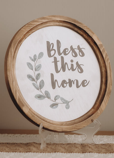 The Words Co Bless This Home Boho Wood Circle