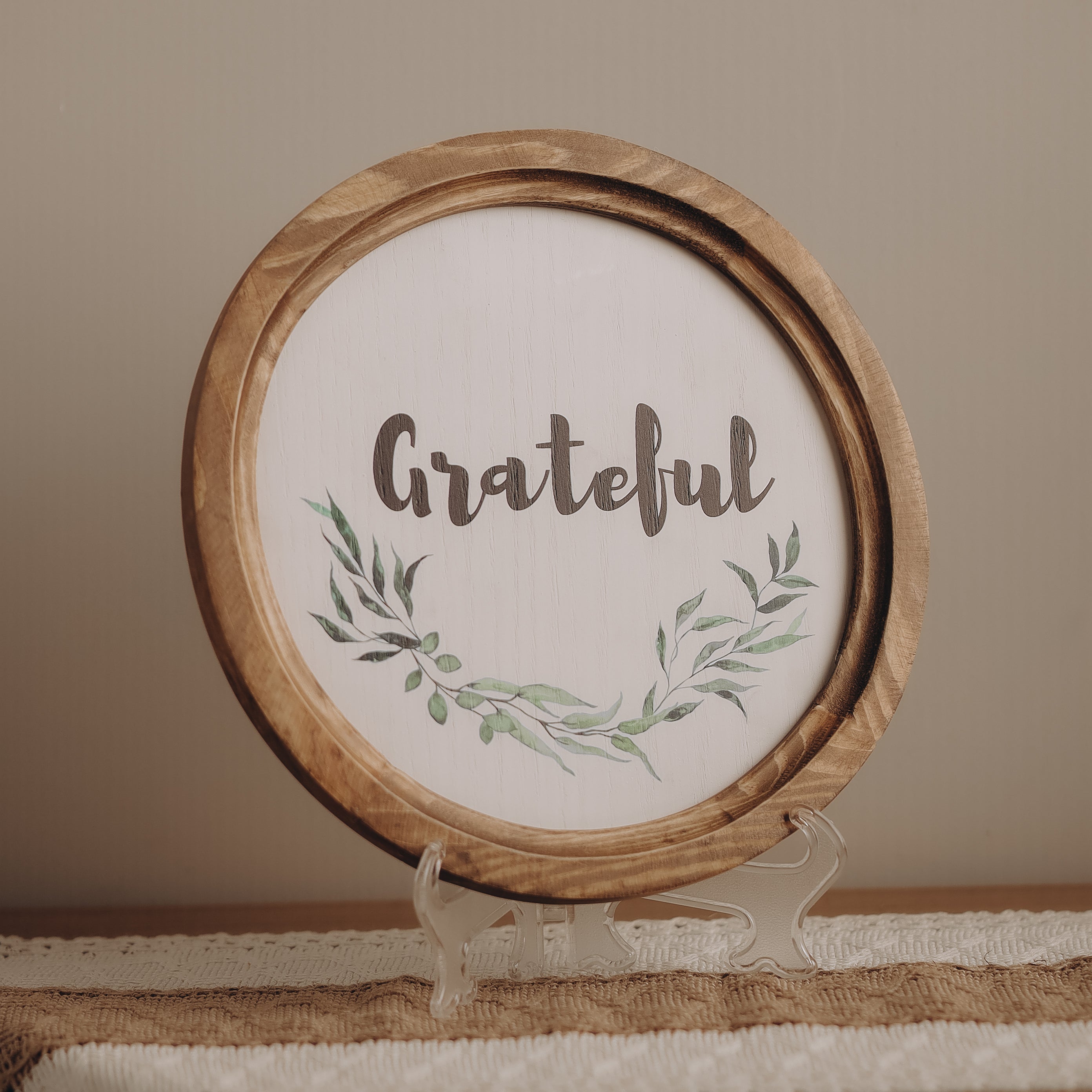 The Words Co Grateful Boho Wood Circle