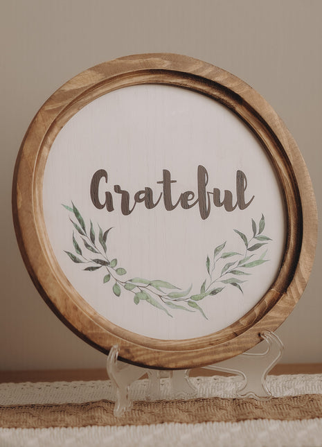The Words Co Grateful Boho Wood Circle