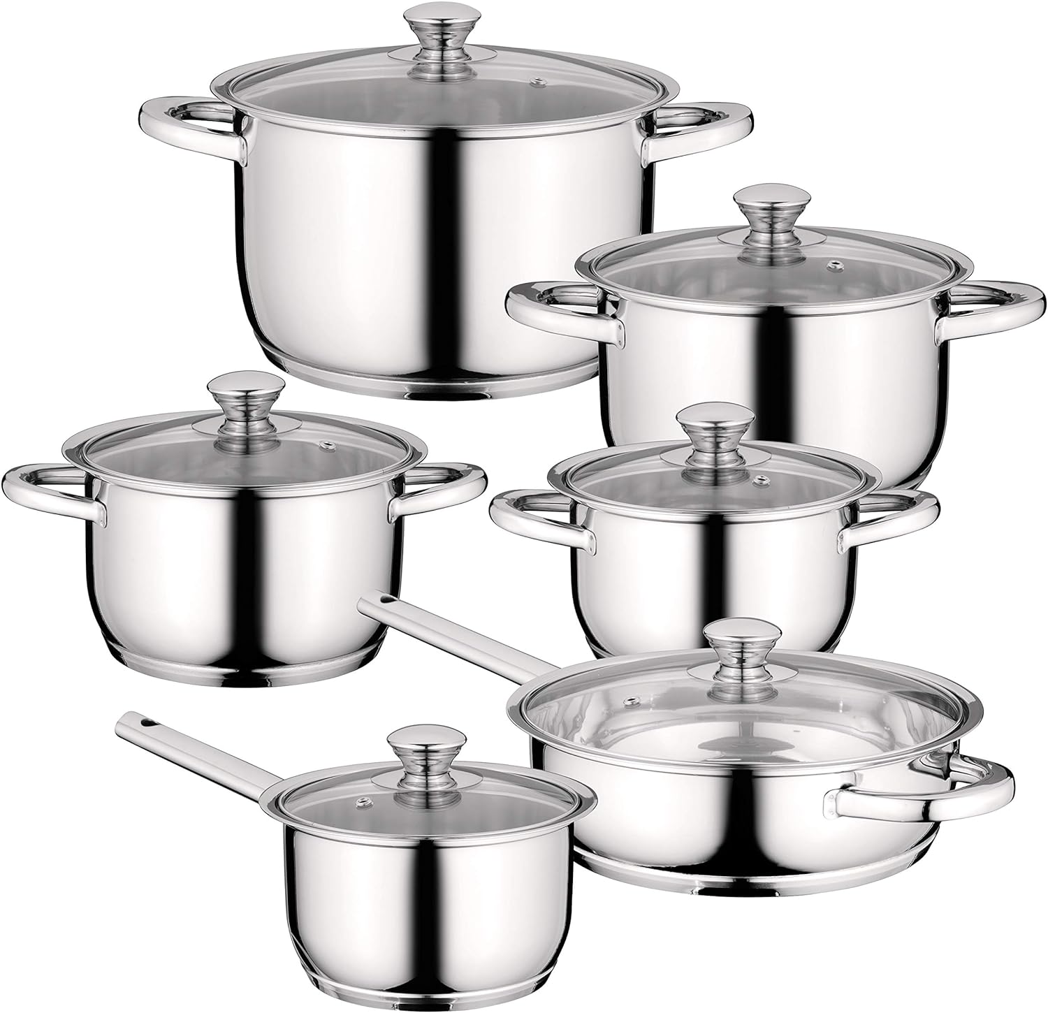 BergHoff Essentials 12 Pcs Cookware Set Gourmet Stainless Steel